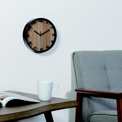 掛時計 ブランチ Φ22cm BK(99028)