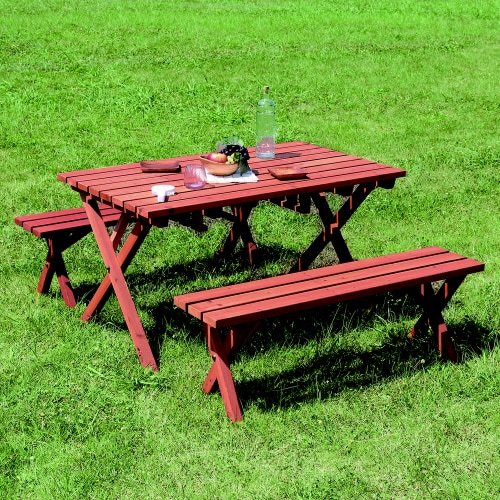 杉材BBQテーブル&ベンチセットコンロスペース付