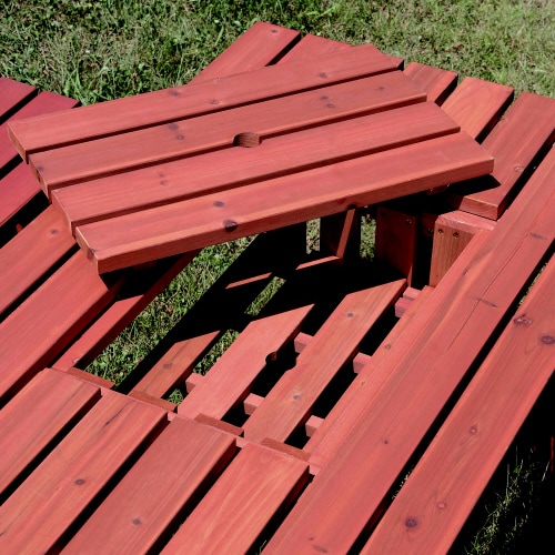 杉材BBQテーブル&ベンチセットコンロスペース付