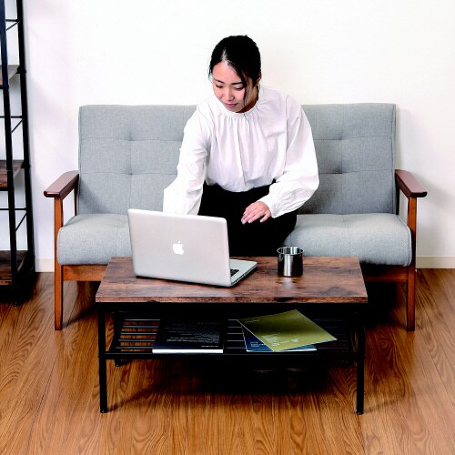 リビングテーブル棚付 ナビア