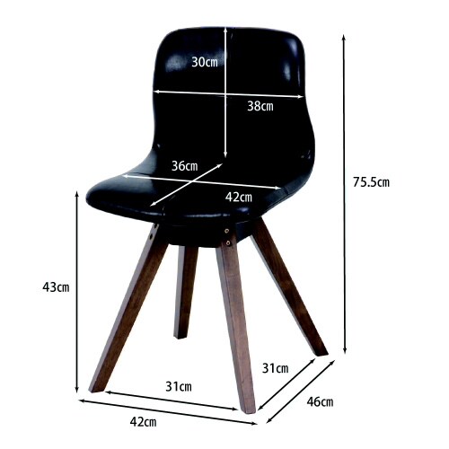 回転チェア コンフォートPU/DBR 2脚