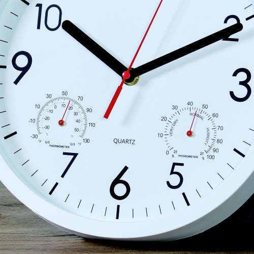 掛時計 温湿度計付 アーバン 25cm WH