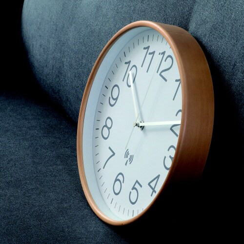 電波掛時計プライウッドΦ28cmWH(85352)