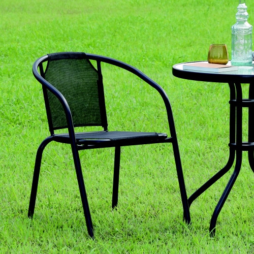 スタッキングチェア黒FBC−01(33903)2脚