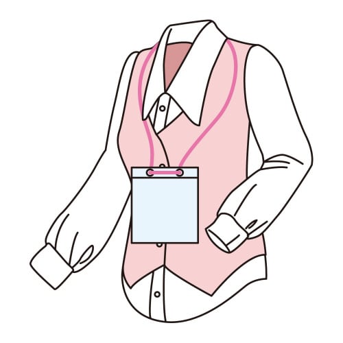 吊下げタッグ名札 ピンク紐 10枚入