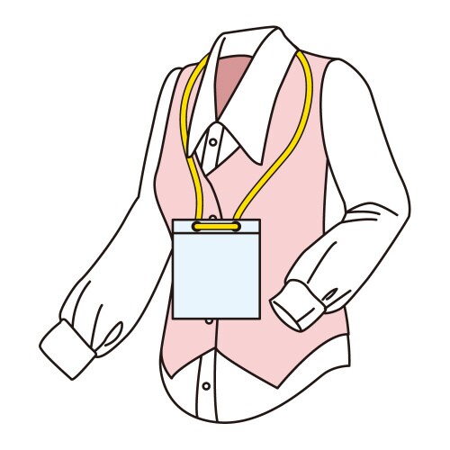 吊下げタッグ名札 イエロー紐 10枚入