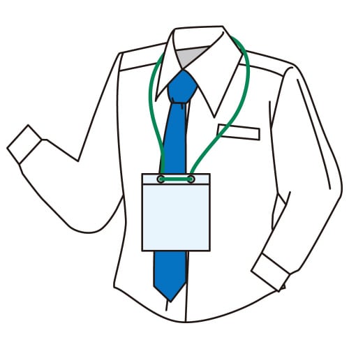 吊下げタッグ名札 グリーン紐 10枚入