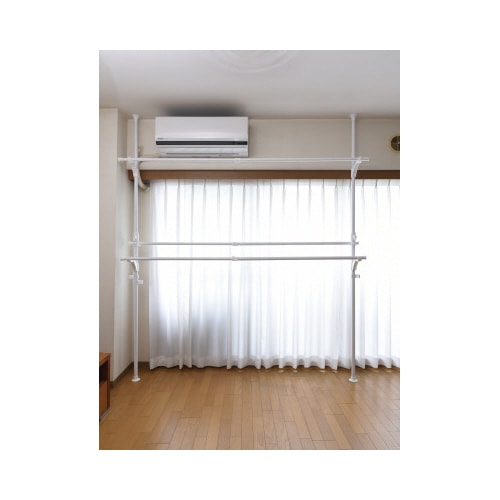 たっぷり物干しハンガーラックWH