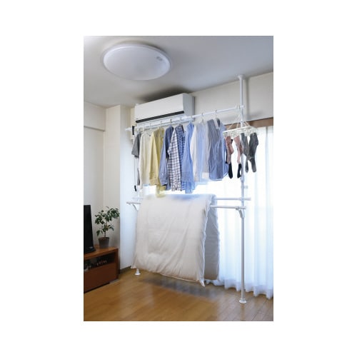 たっぷり物干しハンガーラックWH