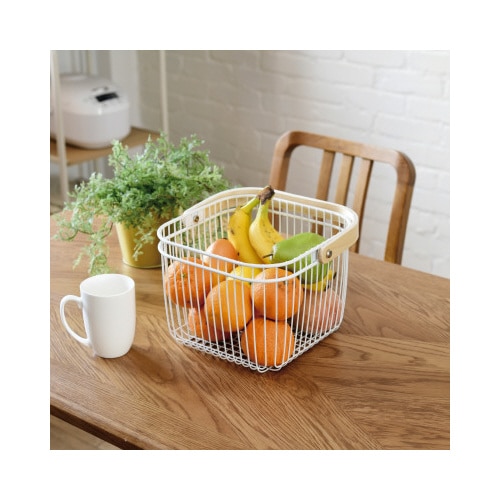 取っ手付バスケット WH 2個セット
