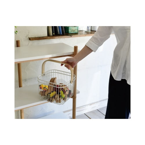 取っ手付バスケット WH 2個セット