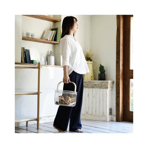 取っ手付バスケット WH 2個セット