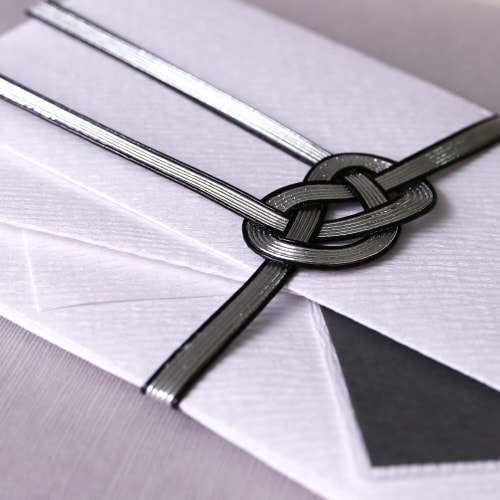 新金封 ひだ折 仏用 双銀黒七本 短冊 5枚入