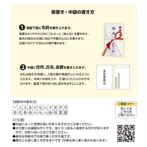 新金封 新築祝用 赤白 中判 5枚入