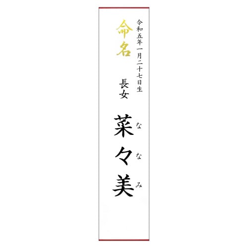札紙 命名 金箔 5冊入