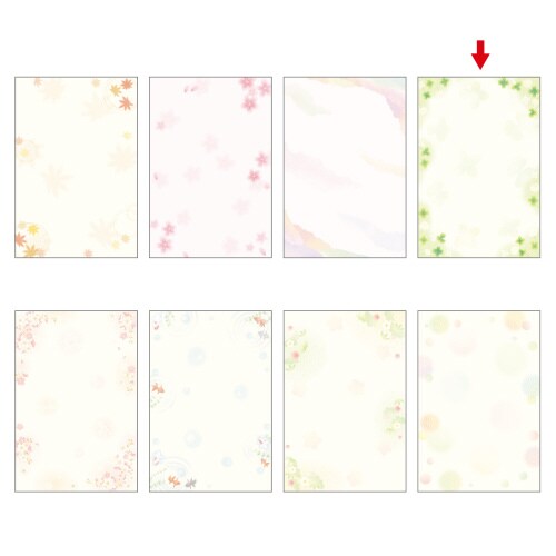 和柄用紙 和ごころ はがきサイズ 白つめ草 5冊入