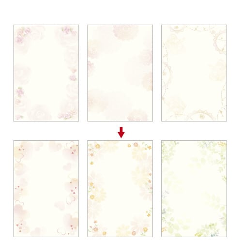 洋柄用紙フラール はがきサイズ フラワリー 5冊入