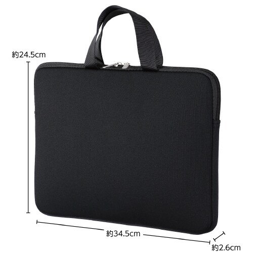 PCタブレット用クッションケース L ブラック 横