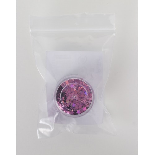 ホログラムグリッター星 3mm ピンク