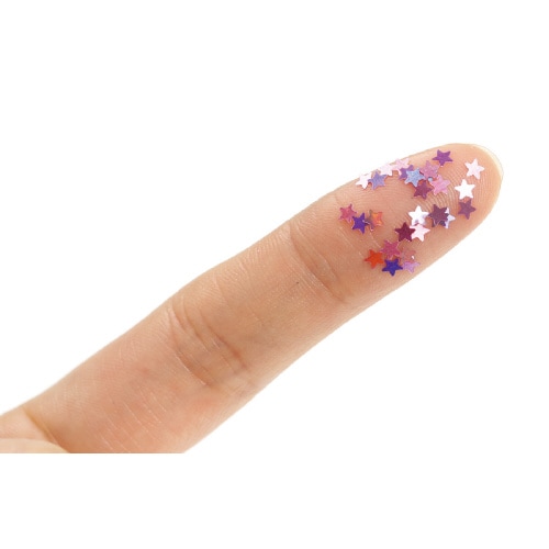 ホログラムグリッター星 3mm ピンク