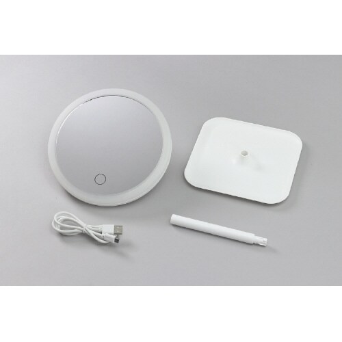 LEDライト付き卓上ミラー