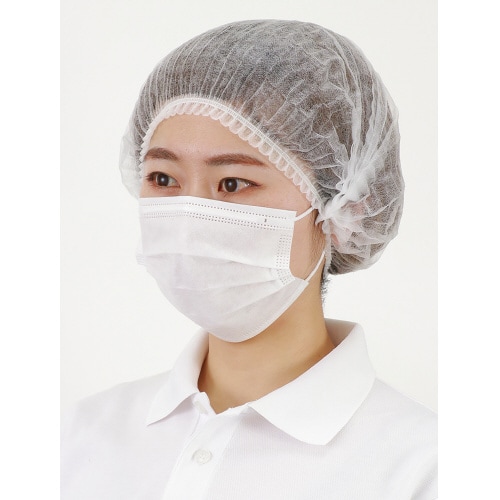 不織布製ヘッドキャップホワイト(100枚入)