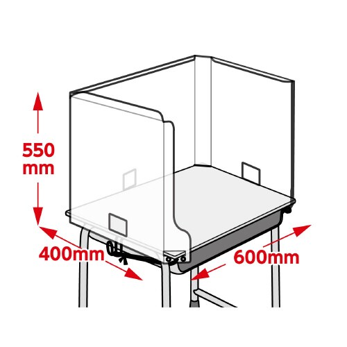旧JIS規格対応学校机用飛沫防止ガード