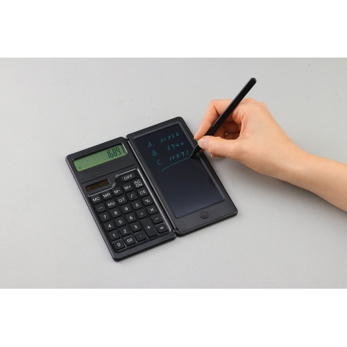 ソーラー電卓付き電子メモパッド