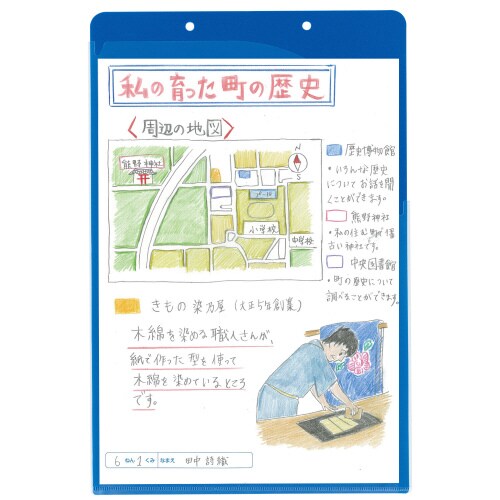 掲示ホルダー A4 ブルー