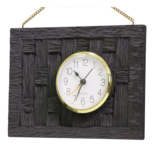 黒彫板 丸型時計かべかざり