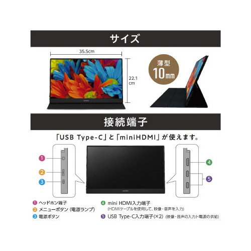 ポータブルモニター 15.6インチ
