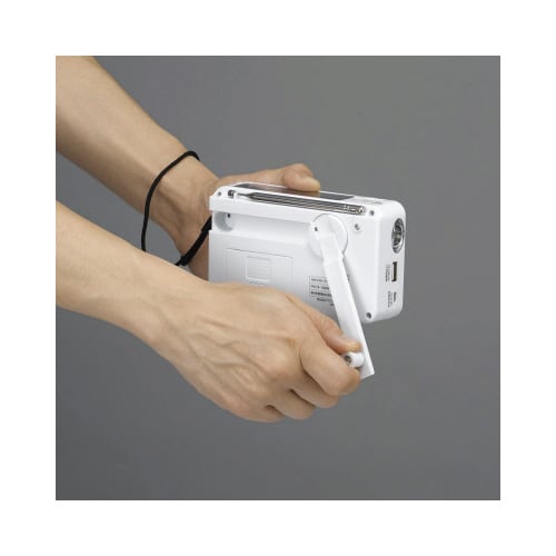 手回し充電ラジオ ライト付 ホワイト