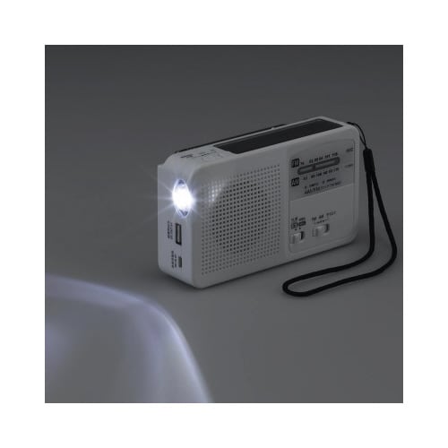 手回し充電ラジオ ライト付 ホワイト