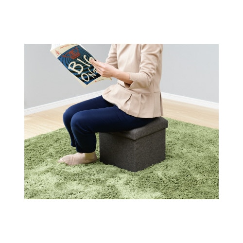 テーブルにもなるリビング収納スツール BR