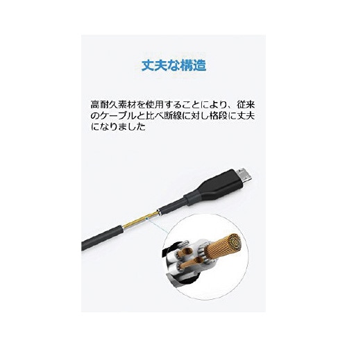 Micro USB ケーブル 1.8m 2本セット