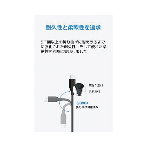 Micro USB ケーブル 1.8m 2本セット