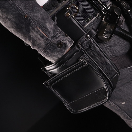 建築薄型腰袋1段(黒金)