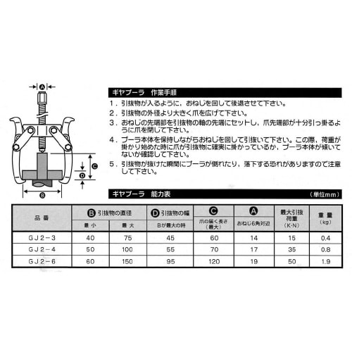 ベストギヤプーラー150mm