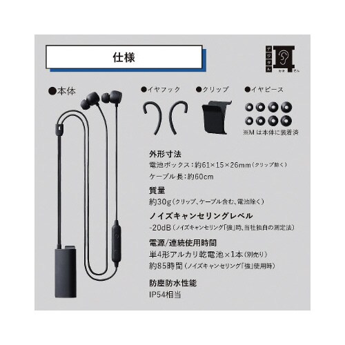 デジタル耳せん 黒 ヘッドホン イヤホン 有線
