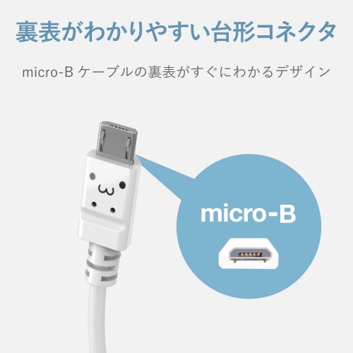 microBケーブルやわらか1.0m白