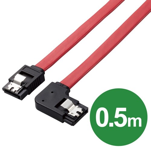 SATAケーブルS−左L 6G対応 0.5m 赤