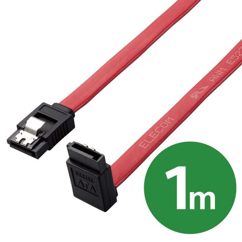 SATAケーブルS−下L 6G対応 1m 赤