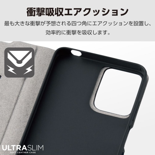 motog24レザーケース手帳型ネイビー