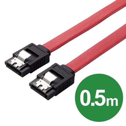 SATAケーブルS−S 6G対応 0.5m 赤