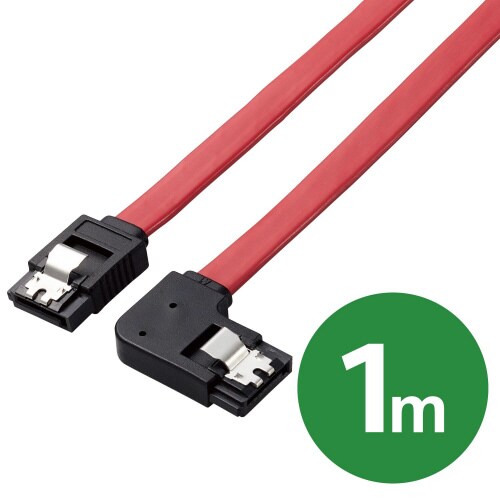 SATAケーブルS−左L 6G対応 1m 赤