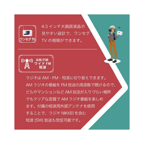 buddyポータブルラジオ・TV ホワイト