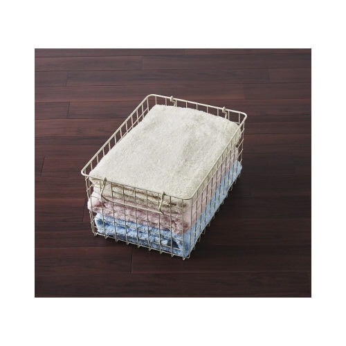 スタッキングワイヤーバスケットLLサンドホワイト