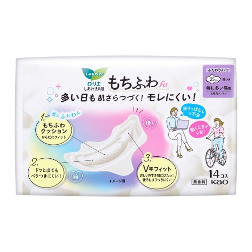 ロリエしあわせ素肌もちふわfit羽つき14個×6