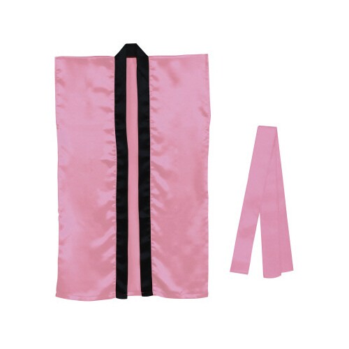 ソフトサテンロングハッピL桃(ハチマキ付)