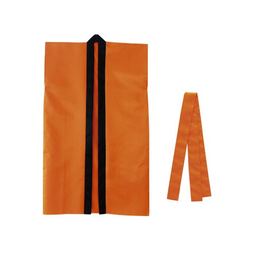 ソフトサテンロングハッピL橙(ハチマキ付)